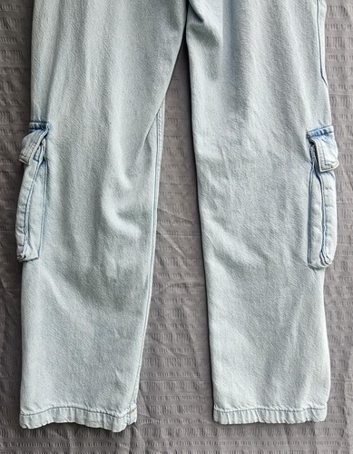 Pantalone Aeropostale donna 00 denim lavaggio leggero vita bassa tasche cargo Y2K anni 2000 - Foto 7 di 9