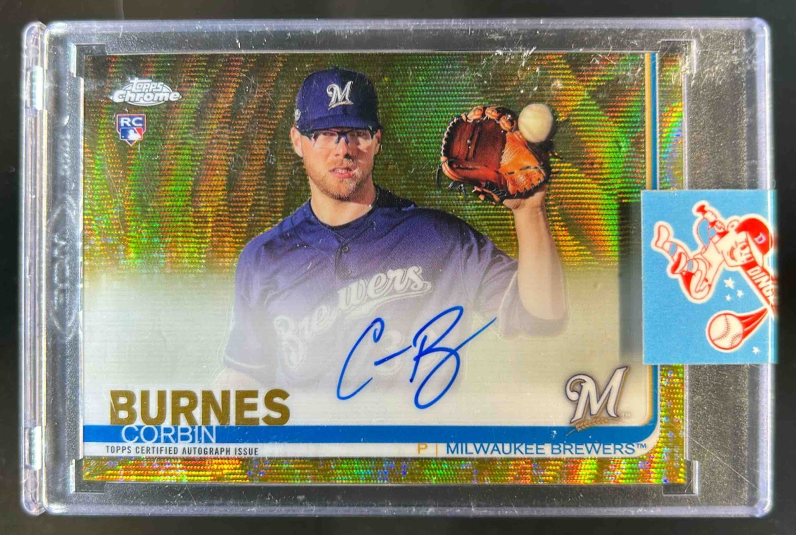 2019 Topps Chrome Corbin Burnes Rookie Auto RC Gold Wave Refractor Rookie #39/50