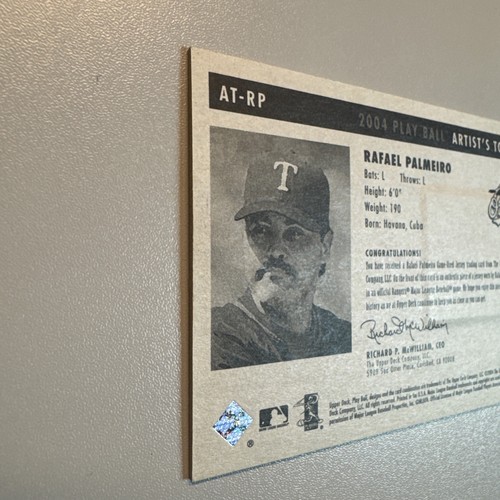 Pelota de juego Upper Deck 2004 - Rafael Palmeiro #AT-RP, camiseta usada mem. #11 de 50 - Imagen 17 de 24