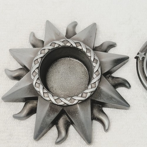 Pewter Sun, Star & Man In The Moon Votive Tea Light Candle Holders Boho - Picture 5 of 11