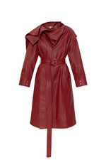 BOTTEGA VENETA Burgundy Leather Coat New & Authentic