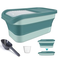 Pet Food Storage Containers, Collapsible Dog Food Container with Sliding Lid,...