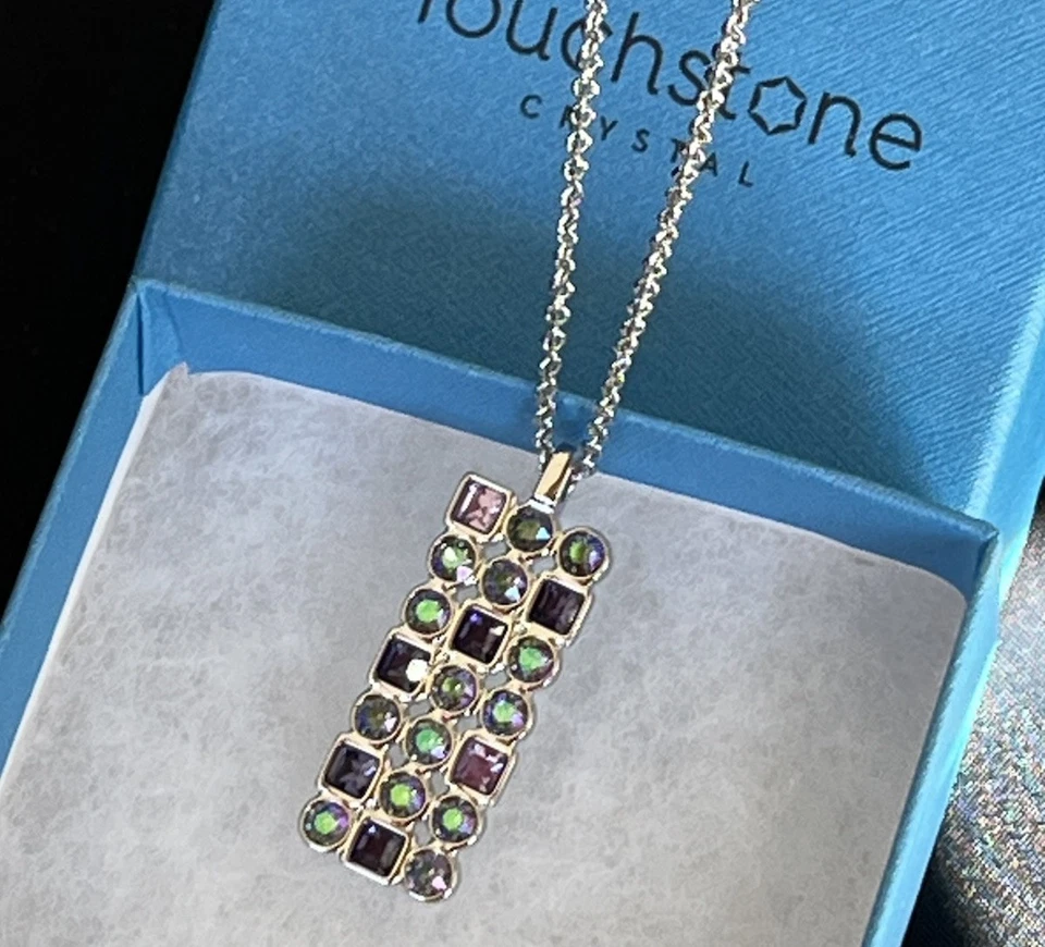 Touchstone Crystal Swarovski Morse Code Pendant Necklace - Image 4 of 4