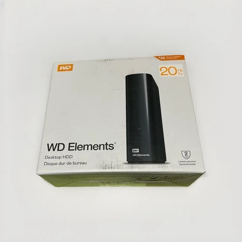 WD Elements 20TB Desktop Hard Drive USB 3.0 (WDBWLG0200HBK-NESN) OPEN BOX