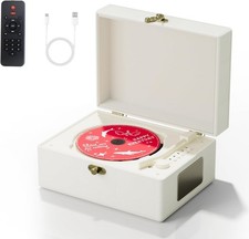 Rechargeable Leather CD Player W/ Speakers Bluetooth Transmitter Festival Gift