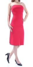 BOBBIE&BRICKA Womens Red Sleeveless Below The Knee Sheath Dress Size: XS