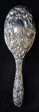 Vintage Silverplate Hairbrush Victorian Style Engraved "O"
