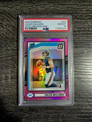 2024 Panini Donruss Caleb Williams RC #327 Optic Preview Pink PSA 10 BEARS