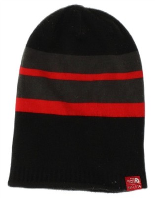 The North Face Herren Strick Beanie Mütze One Size schwarz gestreift Acryl Z227