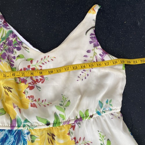 Old Navy Blue Floral Summer Dress Lined SzLarge - Women's Sleeveless Tank Style - Picture 4 of 9