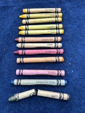 crayola crayons vintage Dandelion Indian Red Thistle Silver Mulberry Lot Of 12