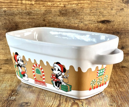 Disney Mickey Mouse Christmas Ceramic Loaf Pan Baking Dish - 11.5” Long - Imagen 10 de 16