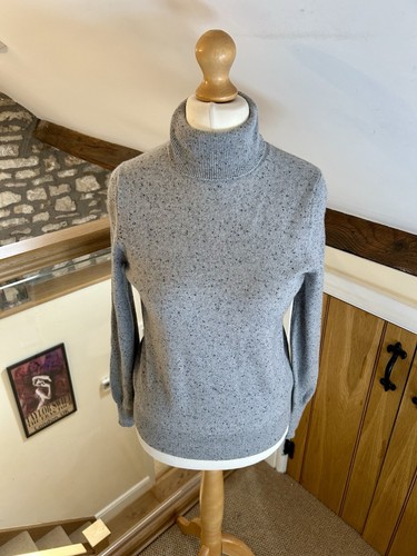 Autograph Marks And Spencer 100% Cashmere Roll Neck Jumper Grey Marl Size 8 BNWT