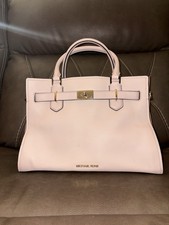 Michael Kors Pink Pebbled Satchel Top Handle, Gold Hardware, Buckle, Strap