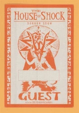 The House of Shock Horror Show 2016 Concert Tour GUEST Backstage Pass