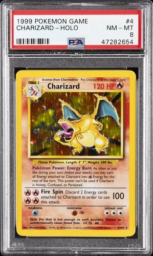 1999 POKEMON GAME #4 CHARIZARD-HOLO PSA 8