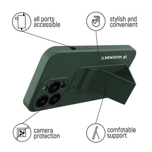 Wozinsky Kickstand Case silikonowe etui z podstawką iPhone 13 mini różowe - Zdjęcie 2 z 12