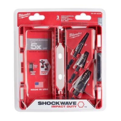 Milwaukee Shockwave 3/16 to 1 in. High Speed Steel Impact Step Bit Set
