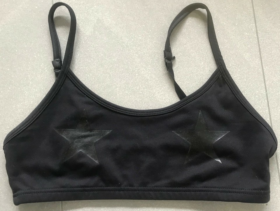 Cotton On Body : Woman's Black Sports Bra Size M With Stars Print