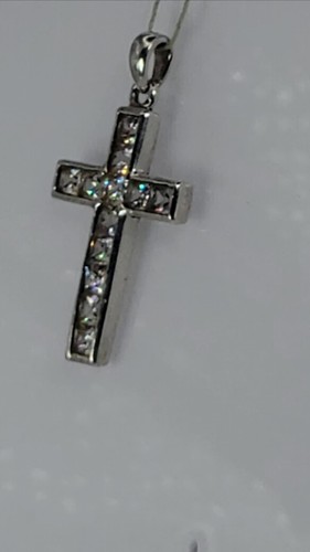 Ciondolo croce Bling in argento sterling 925 con sacchetto regalo - Video 1 di 1