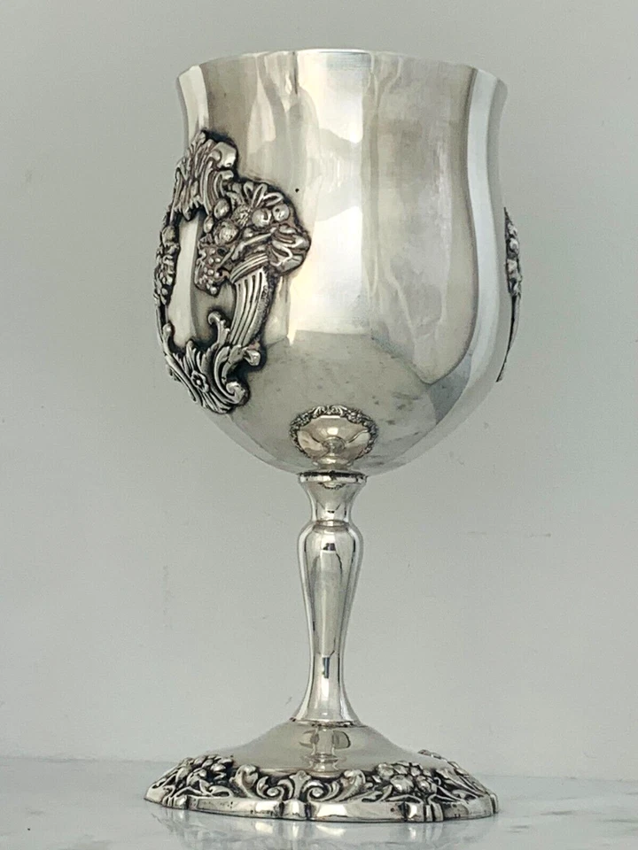 REED & BARTON King Francis Water Goblet 6-1/2" Silver Plate 1659 Chalice Cup GUC - Image 4 of 4