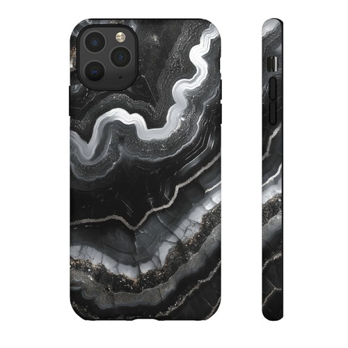 Black Silver Geode Agate Rock Phone Case for iPhone, Samsung Galaxy, Pixel - 第 114/119 張圖片