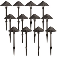 12-Pack 3W LED Pathway Light, Mushroom Shape, ETL Listed, 4000K Cool White