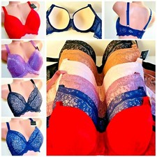 3-6 WOMEN Push Up Bras LACE DETAIL T-Shirt BRA GIFT PACK 813 PLUS SIZE 34DD-44DD