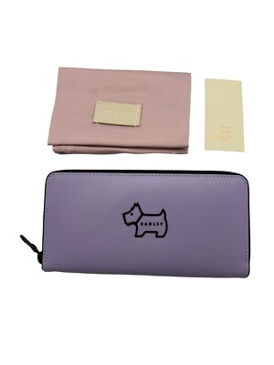 Radley Southview Lavender Purple Large Zip Around Purse Leather