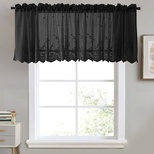 Vintage Embroidered Sheer Lace Window Curtain Kitchen Valance Cafe Tiers Bedroom - Picture 24 of 67