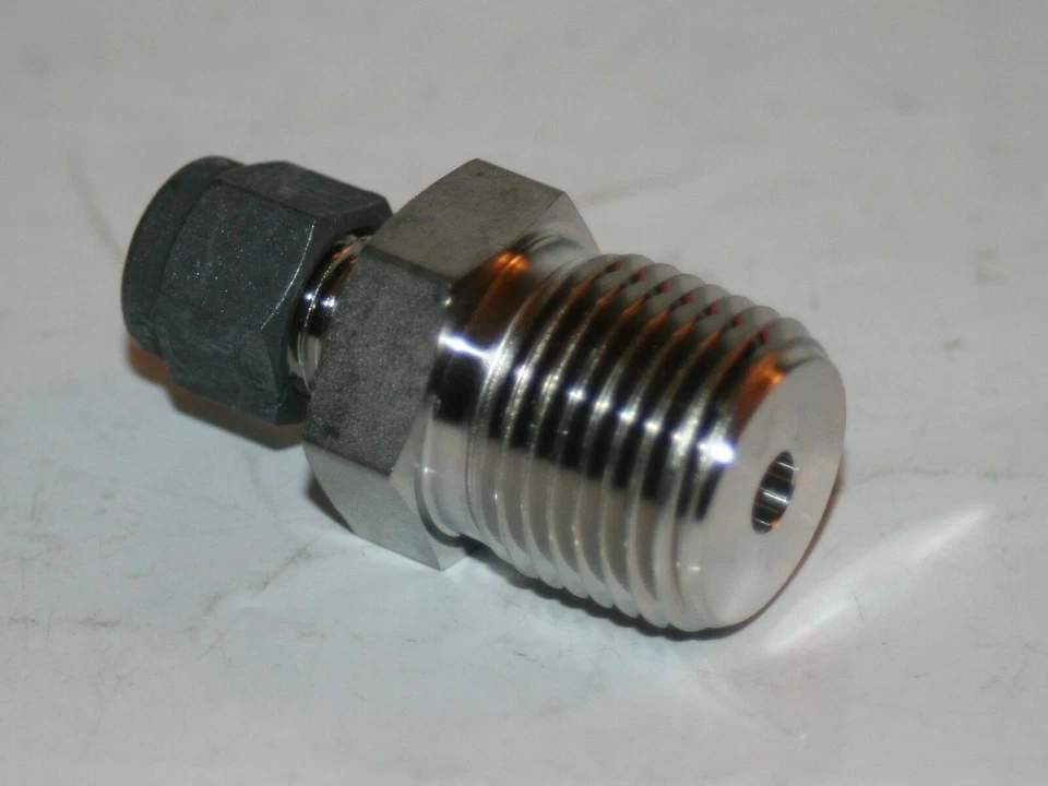 1/4" OD Tube x 1/2" MNPT Straight Male Fitting 316ss DK-LOK DMCZ4-8N-S - Image 2 of 4