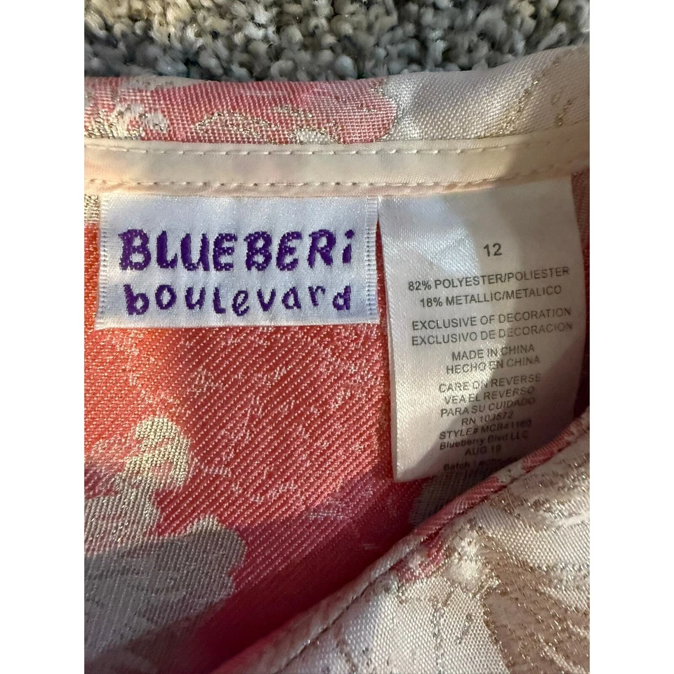 Abrigo Floral Blueberi Boulevard Rosa y Blanco Niñas 12 Foto 3 de 4