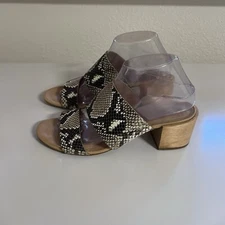 MADEWELL The Kiera Mule Snake Print Embossed Block Heels