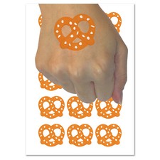 German Pretzel with Salt Temporary Tattoo Water Resistant Fake Body Art Set