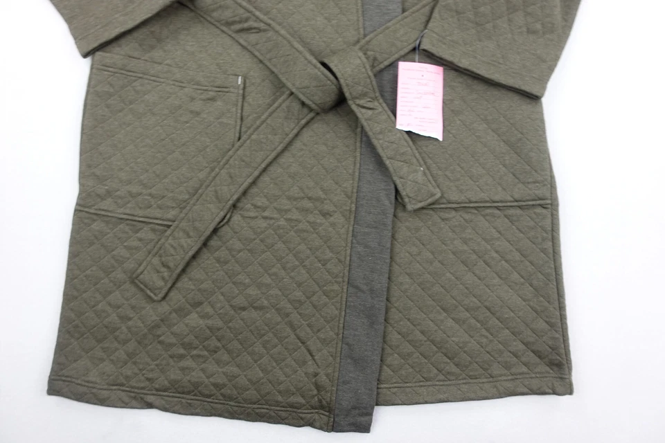 Tommy Bahama Robe Men Medium Brown Hooded Quilted Graphic Waist Rope Belt NEW - Image 4 of 4