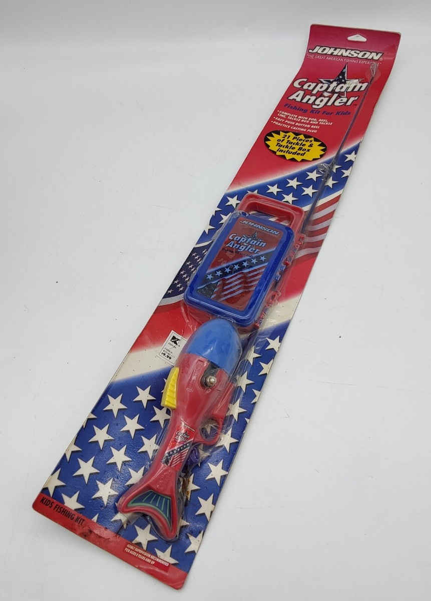 captain america fishing pole Marvel Kit Outfit them with a Captain America rod and reel Vintage 80s 90s Johnson Captain
