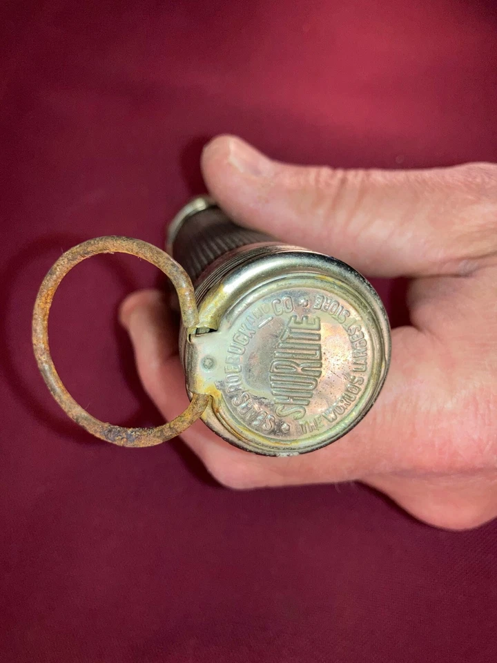 复古/古董 Shurlite Sears 鱼眼镜头手电筒 Pat。 1918  — 第 4/4 张图片