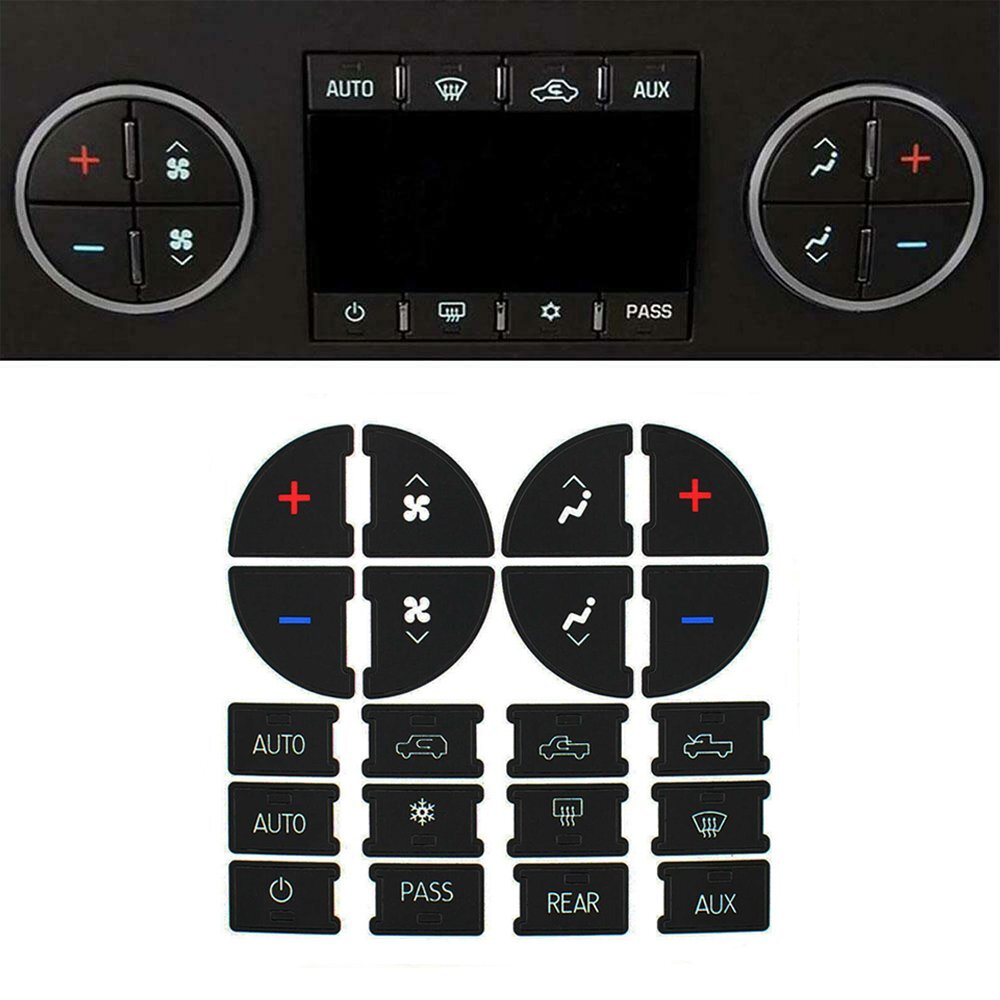 AC Button Stickers AC Climate Control Black Button Repair Decal Sticker ...