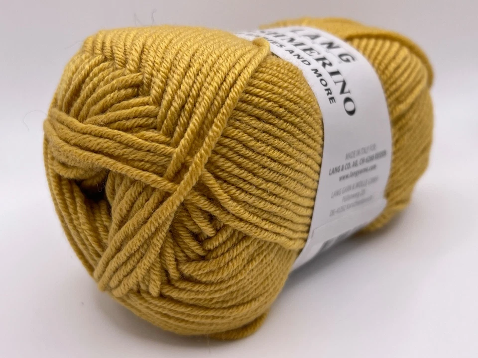 LOTE de 5 Hilos Lang Cashmerino #150 Oro - Peso Deportivo 50gr 136yds ea 680yd total Foto 3 de 4