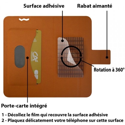 Housse Etui Support 360 degrés boutiques Universel S couleur Orange pour SFR Starshine 4