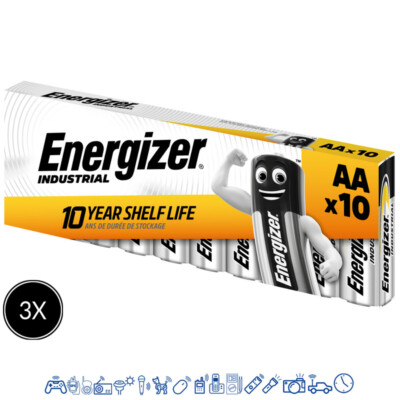 30 x Energizer Industrial AA Mignon Alkaline LR6 L91 MN1500 1,5V Batterien