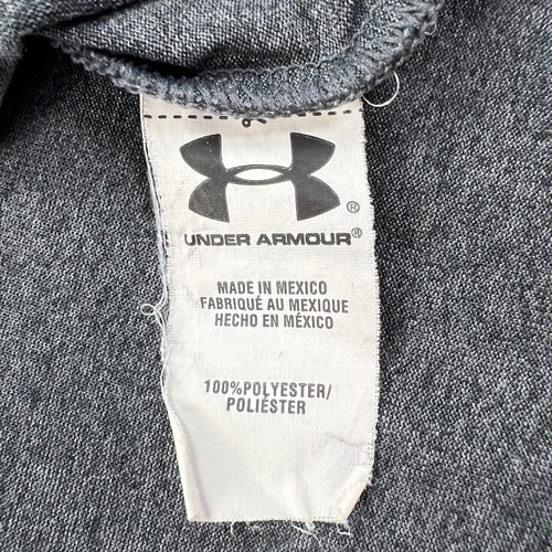 UNDER ARMOUR Heat Gear Dark Gray Logo Graphic Print T-Shirt Girl XS Short-Sleeve - Picture 9 of 12