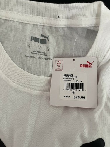 PUMA - Triple Cat - White T-Shirt Short Sleeve Men's Size S - Picture 5 of 5