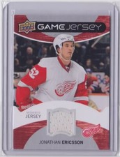 2012-13 UPPER DECK SERIES 1 GAME JERSEY JONATHAN ERICSSON #GJ-JE RED WINGS