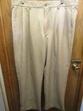 MENS PRO TOUR COOLPLAY PLEATED CUFFED BEIGE GOLF PANTS SIZE 38X29