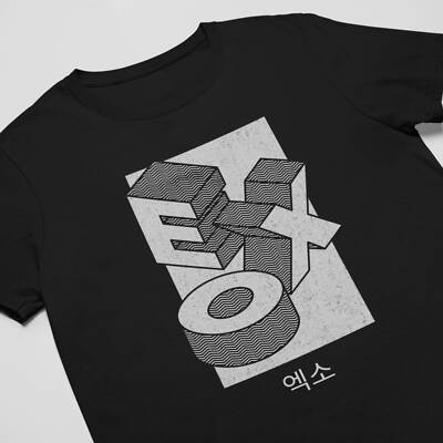 EXO T-shirt, Isometric Text, Korean Shirt, Exo Love Shirt, Exo Merch, Kpop Shirt