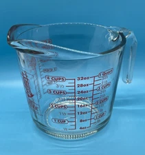 Anchor Hocking  4 Cup/1 Litre/1 Quart Glass Measuring Cup Bowl. Raised logo.