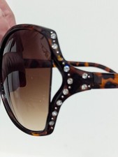 Engaged Rhinestone Sunglasses Brown Tortoise Womens Oversized Frame