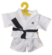 Build-A-Bear White Karate Shirt Pants Black Belt Outfit Martial Arts Clothing