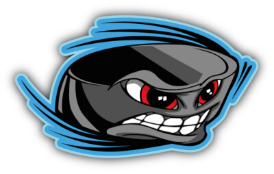 Cartoon Ice Hockey Puck Face Car Bumper Sticker Decal